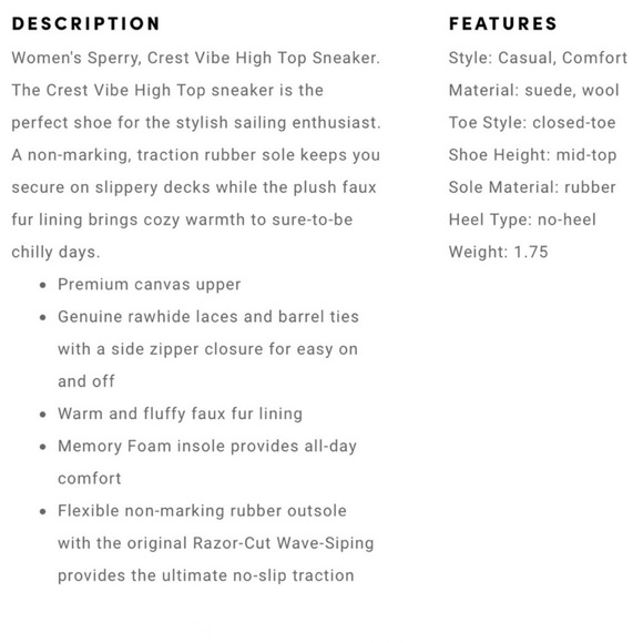 NIB Sperry Top Sider Crest Faux Fur High Top Sneaker Animal Print Tan 9M 40 - Picture 12 of 12